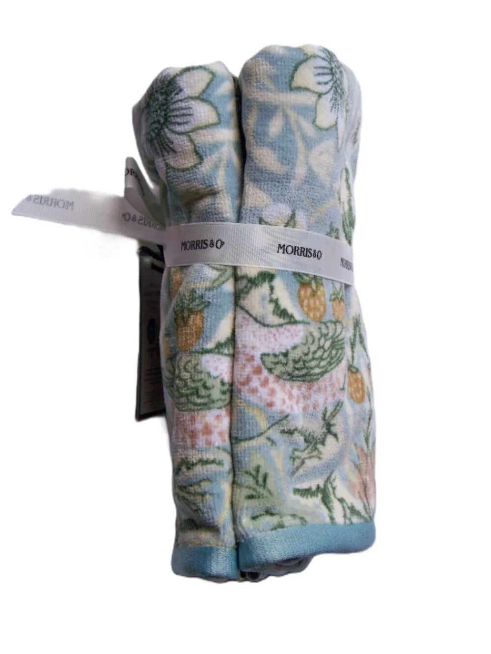 Morris & Co.  STRAWBERRY THIEF 4 Pc Bath Towel Set 2 Bath 2 Hand Cotton NWT
